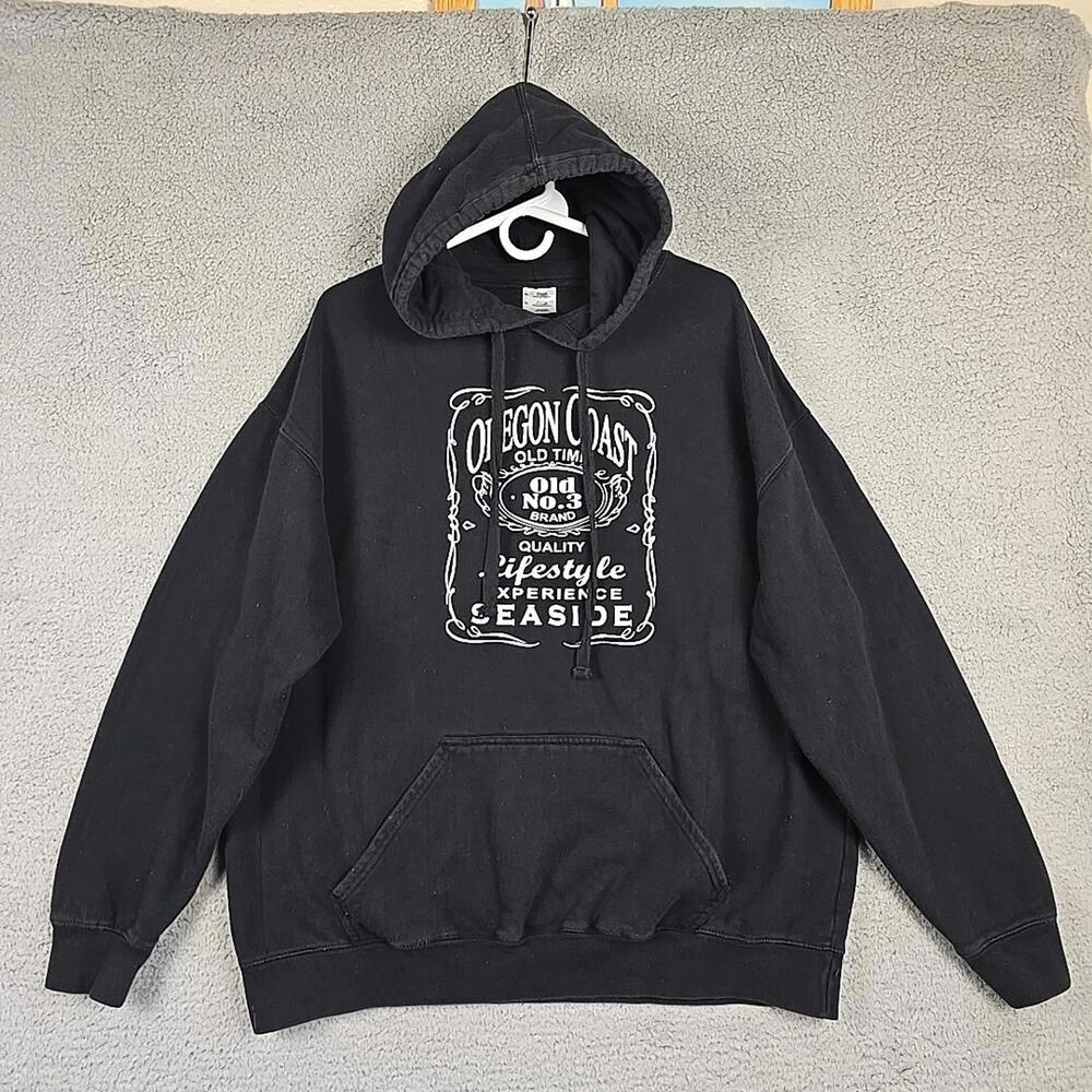 Vintage Oregon Coast  Old Time No.3 Hoodie Black Size XL